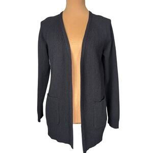 Vintage Pendleton Lambswool‎ Angora Open Front Cardigan Large Petite Black